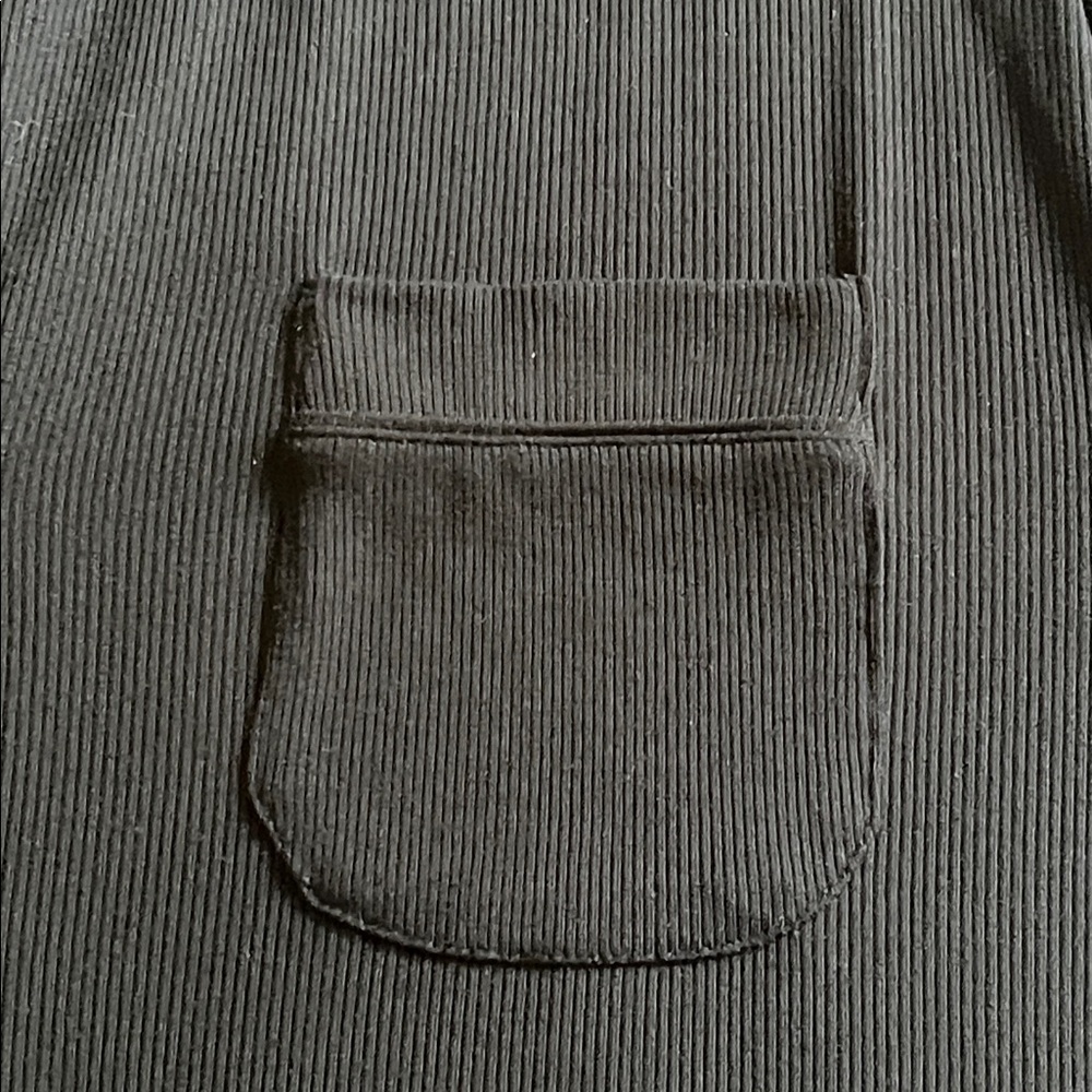 Skims Soft Lounge Ribbed Black Button-Up Long Sleeve Shirt Size XL - Picture 8 of 8